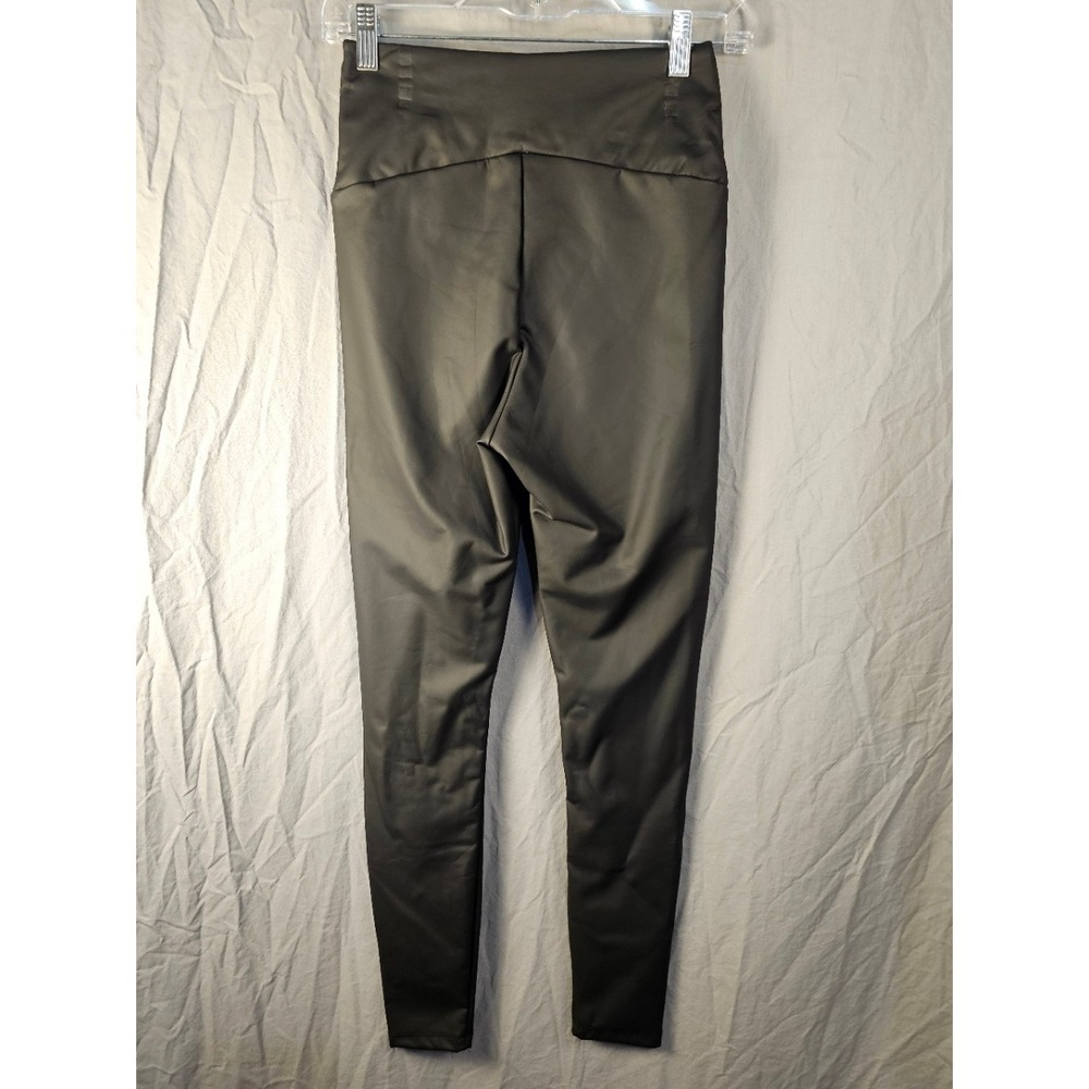 Black Faux Leather High Waisted Skinny Leggings Womens Size Small PU Poly Blend